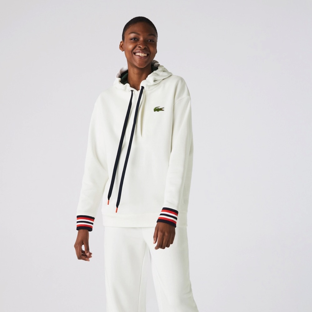 EUC Lacoste Women's Made In France Organic Cotton Fleece Hoodie - M